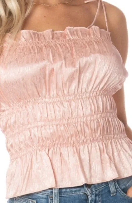 Sunrise Pink Satin Tank