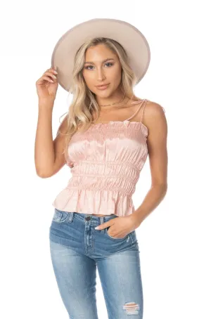 Sunrise Pink Satin Tank