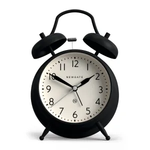 Twin Bell Silent Sweep Analogue Alarm Clock - Matte Black