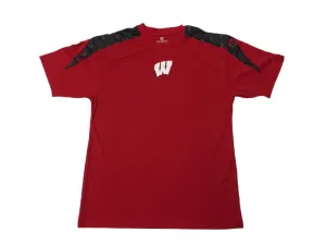 Wisconsin Badgers Colosseum Red with Black, Gray, & Red Pattern SS T-Shirt (L)