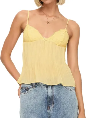 Women Y2K Lace Trim Babydoll Cami Top Summer Neck Spaghetti Strap Sleeveless Backless Peplum Crop Tops