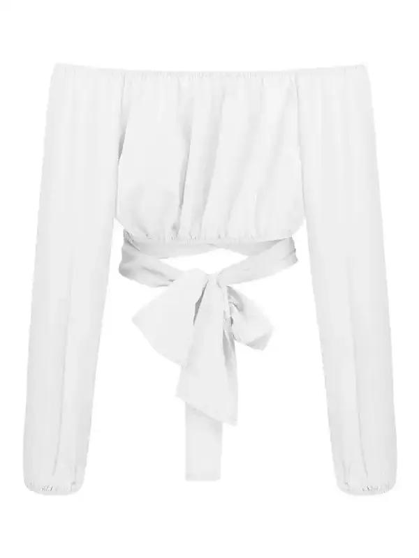 Women’s off-shoulder cross strap long sleeve top