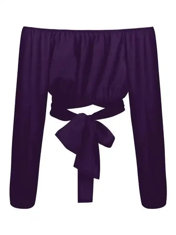 Women’s off-shoulder cross strap long sleeve top